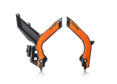 ACERBIS OSŁONY RAMY XGRIP KTM EXC / EXCF / XCW / XCFW '20'23 KOLOR CZARNY / POMARAŃCZOWY