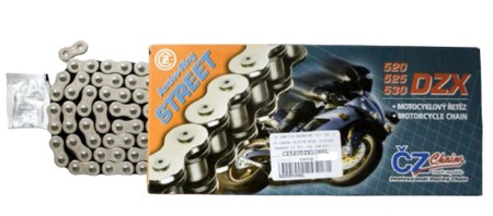 CZ ŁAŃCUCH NAPĘDOWY 520 DZX (102 OGNIW) ACTIVE RING (XRING) CHROM DO 900 CCM (STREET) (37,8 KN) + ZAKUWKA DRĄŻONA
