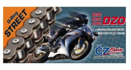 CZ ŁAŃCUCH NAPĘDOWY 520 DZO (120 OGNIW) ORING BRONZE DO 750 CCM (STREET) (35,6 KN) + ZAKUWKA DRĄŻONA