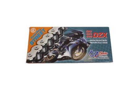 CZ ŁAŃCUCH NAPĘDOWY 525 DZX (108 OGNIW) ACTIVE RING (XRING) CHROM DO 1000 CCM (40,0 KN) + ZAKUWKA DRĄŻONA
