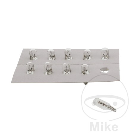 Żarówka JMP 7050197 – 12V, 1.7W, trzonek W2.1x6.5D (T5), biała, standardowa charakterystyka świecenia, całoszklana. Idealna do liczników i kontrolek. Wysoka jakość wykonania i odporność na wibracje.