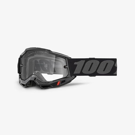 100 PROCENT GOGLE ACCURI 2 BLACK/GREY CLEAR LENS KOLOR CZARNY/SZARY SZYBKA PRZEŹROCZYSTA