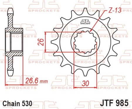 Obrazek dla: JT ZĘBATKA PRZEDNIA 985 19 HARLEY DAVIDSON RA 1250 PAN AMERICA / S / ST '21'25 (JTF985.19) (ŁAŃC. 530)