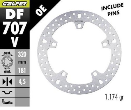 Obrazek dla: GALFER TARCZA HAMULCOWA PRZÓD BMW F 800R/S/ST/GT '09; F 900XR '20; R 850R/RT '04; R 1100S '01; R 1100/1500/1200/1250S/R/RT/S/ST/GS '01; K 1200/1300/1600LT/GT/S/RS '02; HUSQVARNA NUDA 900R '11 (ROUND DISC FIXED) (320X181X4,5MM)