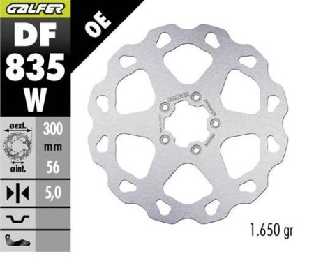 Obrazek dla: GALFER TARCZA HAMULCOWA PRZÓD HARLEYDAVIDSON (300X56X5) (W FIXED)