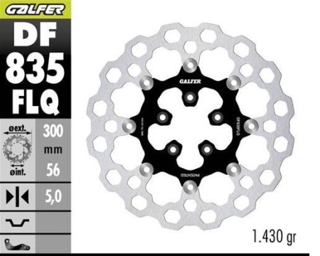 Obrazek dla: GALFER TARCZA HAMULCOWA PRZÓD HARLEYDAVIDSON (300X56X5) PŁYWAJĄCA (CUBIQ)