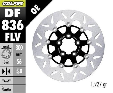 Obrazek dla: GALFER TARCZA HAMULCOWA TYŁ HARLEYDAVIDSON (300X56X5) PŁYWAJĄCA