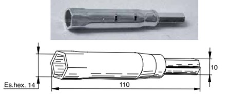 Obrazek dla: BUZZETTI KLUCZ DO ŚWIEC ZAPŁONOWYCH HONDA 14MM 110MM