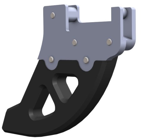 Obrazek dla: CROSSPRO NOWOŚĆ OSŁONA TARCZY HAMULCOWEJ TYŁ Z TWORZYWA DTC I ALUMINIUM PASUJE DO: HUSQVARNA TE/FE 150/501 '22'24, GASGAS MC/EC/EX/MC '21'24 KOLOR CZARNY