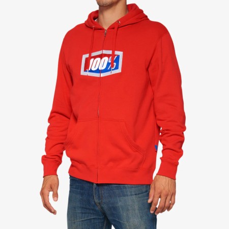 Obrazek dla: 100 PROCENT BLUZA NA ZAMEK OFFICIAL ZIP HOODIE FLEECE RED KOLOR CZERWONY ROZMIAR XL
