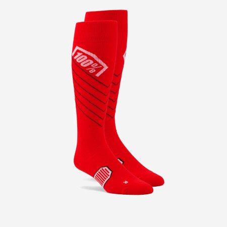 Obrazek dla: 100 PROCENT SKARPETY HI SIDE THIN MX SOCKS RED KOLOR CZERWONY ROZMIAR /XL