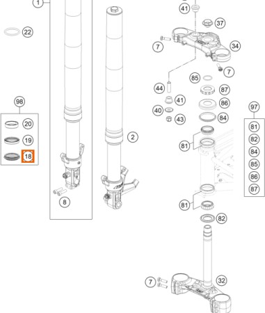 Obrazek dla: KTM Uszczelniacz pyłowy 43x53,4x5,8 SKF  OEM 43570624