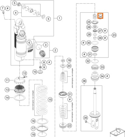 Obrazek 2 dla: KTM Sprężyna odbicia amortyzatora (3,2) 3030  OEM 50180780