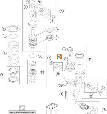Obrazek 2 dla: KTM Śruba z oringiem do zbiornika gazu M5x6