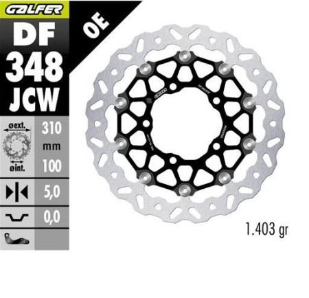 Obrazek dla: GALFER TARCZA HAMULCOWA PRZÓD SUZUKI GSXR 600 '06'07; GSXR 750 '06'07; GSXR 1000 '05'08; M 109R BOULEVARD; VZR 1800 INTRUDER '06 (FLOATECH) (310X100X5MM)