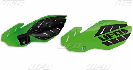 Obrazek dla: UFO OSŁONY RĄK (HANDBARY) FLAME KAWASAKI KXF 250/450 '13'17, KOLOR ZIELONY/CZARNY (Z MOCOWANIAMI)  ZASTĘPUJE KA04745026
