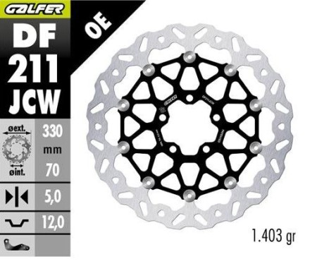 Obrazek dla: GALFER TARCZA HAMULCOWA PRZÓD KAWASAKI ZX 10R SE '18; ZX 10RR NINJA '17 (FLOATECH) (330X70X5MM)