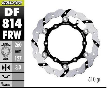 Obrazek dla: GALFER TARCZA HAMULCOWA PRZÓD BETA RR 250/300/350 2012, RR 390/400/430/450/450/498 2014, XTRAINER 250/300 2015 GROOVED (260X127X3MM)