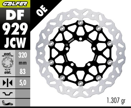Obrazek dla: GALFER TARCZA HAMULCOWA PRZÓD TRIUMPH TIGER 850 '24; TIGER 900 '20'24; TIGER 1200 '20'24; SPEED TRIPLE 1050/1200 '18'24; ROCKET 3 2500 '20'24 (WAVE FLOATING) (3200X83X5MM)