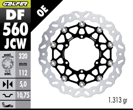 Obrazek dla: GALFER TARCZA HAMULCOWA PRZÓD BENELLI TRK 502 '17'24; TRK 702 '23 (320X1112X5) (WAVE FLOATING)