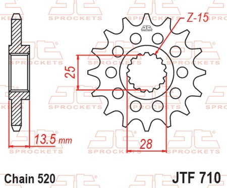Obrazek dla: JT ZĘBATKA PRZEDNIA 2344 17 APRILIA TUAREG 660 '21'24, TUONO 660 '21'26, RS 660 '21'24 (234417JT) (ŁAŃC. 520)