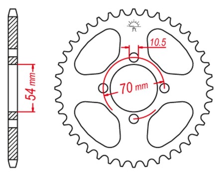 Obrazek dla: JT ZĘBATKA TYLNA 4304 42 HONDA CBR 125 '04'10 (430442JTZBK) (ŁAŃC. 428) (JC34/39) KOLOR CZARNY  WYCOFANA Z OFERTY