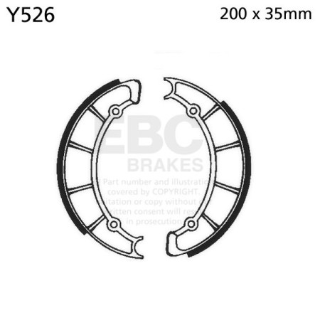 Obrazek dla: EBC Y526 Szczęki hamulcowe przód Yamaha SR400 1988 SR500 9698 (200x35mm)