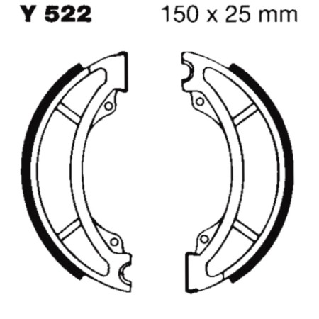 Obrazek dla: EBC Y522 Szczęki hamulcowe przód Yamaha SR 250 / DT 250 400 / XT 500 / RD 125 (150x25mm)