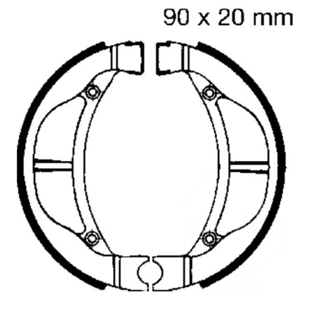Obrazek dla: EBC K715 Szczęki hamulcowe przód Kawasaki KLX 110 / KX 60 80 / Suzuki DRZ 110 / RM 60 (90x20mm)